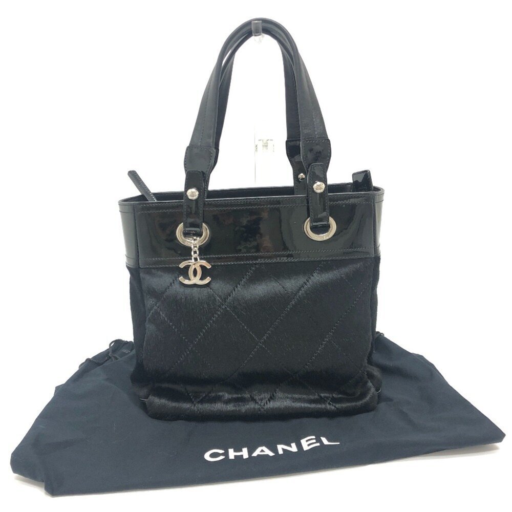 CHANEL Black Leather Logo Tote Bag - Picture 8 of 12